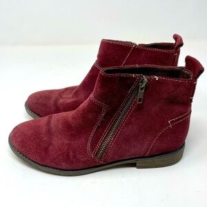 Montana Artisan-Crafted Burgundy Leather/Suede Ankle Booties – Size 6.5